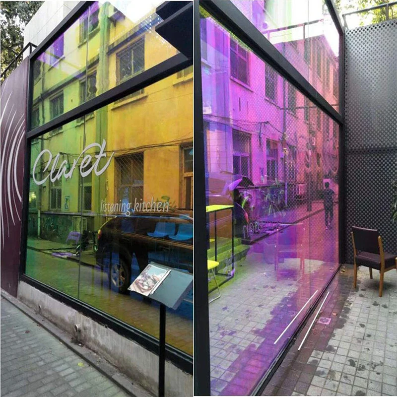

Mul-size Chameleon Window Film Colorful Window Tint for Home Office Rainbow Color Glass Vinyl Self Adhesive Stained Glass Films