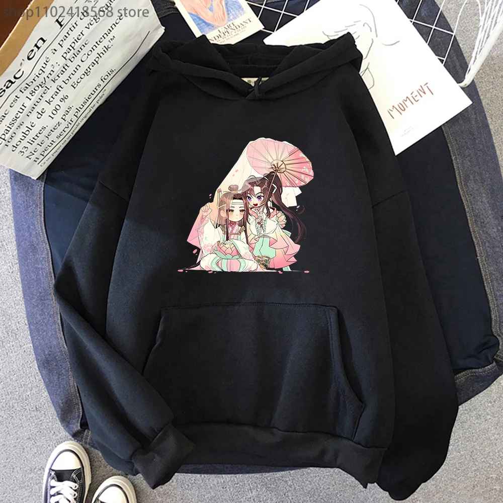 

Mo Dao Zu Shi Hoodies Anime Wei Wuxian Lan Wangji Print Sweatshirts Cartoon Kawaii Casual Long Sleeve Winter Pullovers Women Top