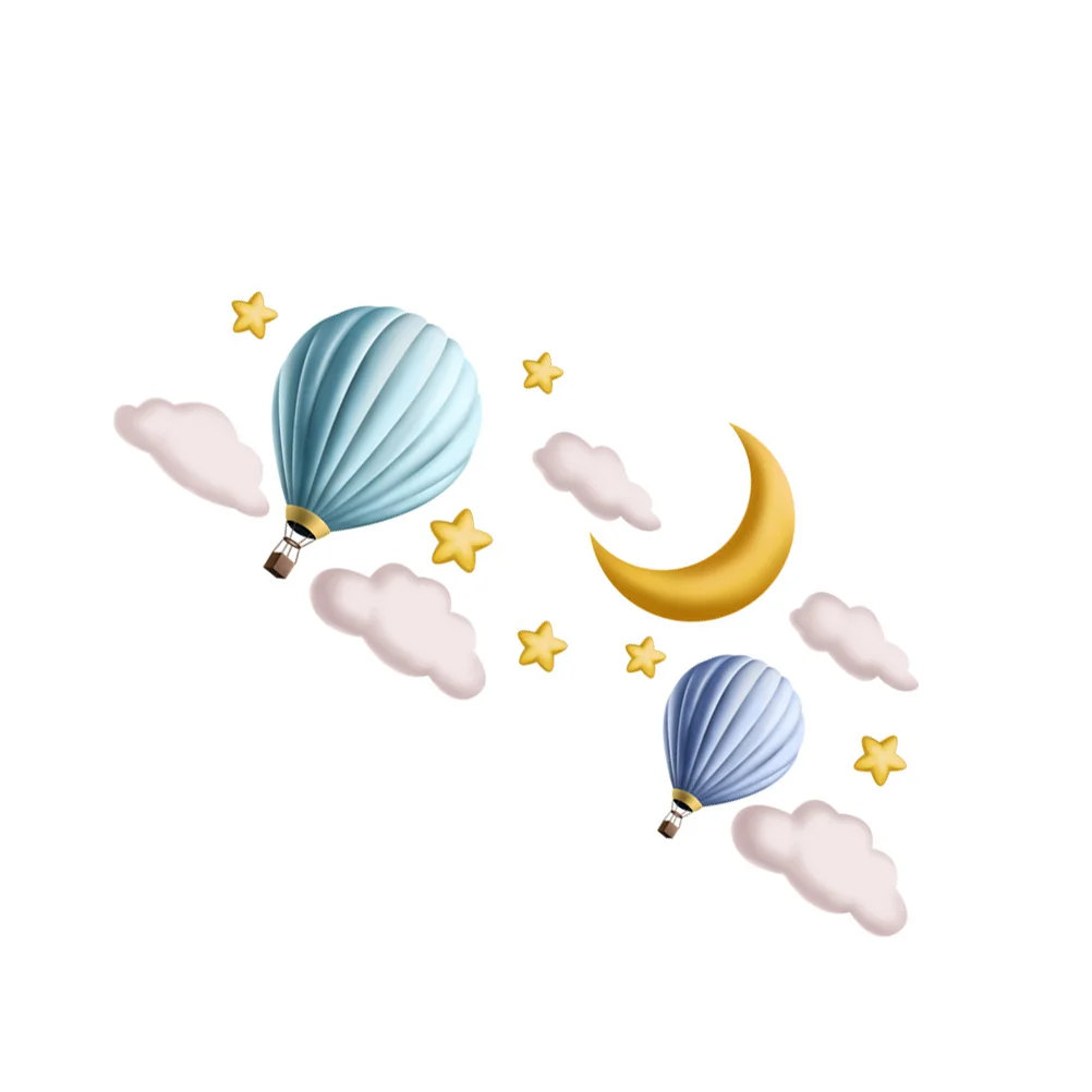 

Wall Sticker Room Nursery Decal Decals Clings Decor Children Stickers Removable Kids Rabbits Living Planet Balloon Air Hot