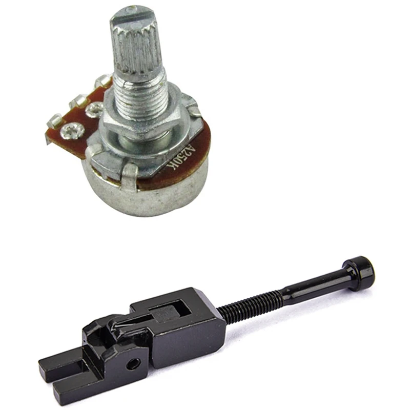 

10X Guitar Small Size Pots A250K Potentiometers & 6Pcs Metal Guitar Locked String Saddles For Floyd-Rose Tremolo Bridge