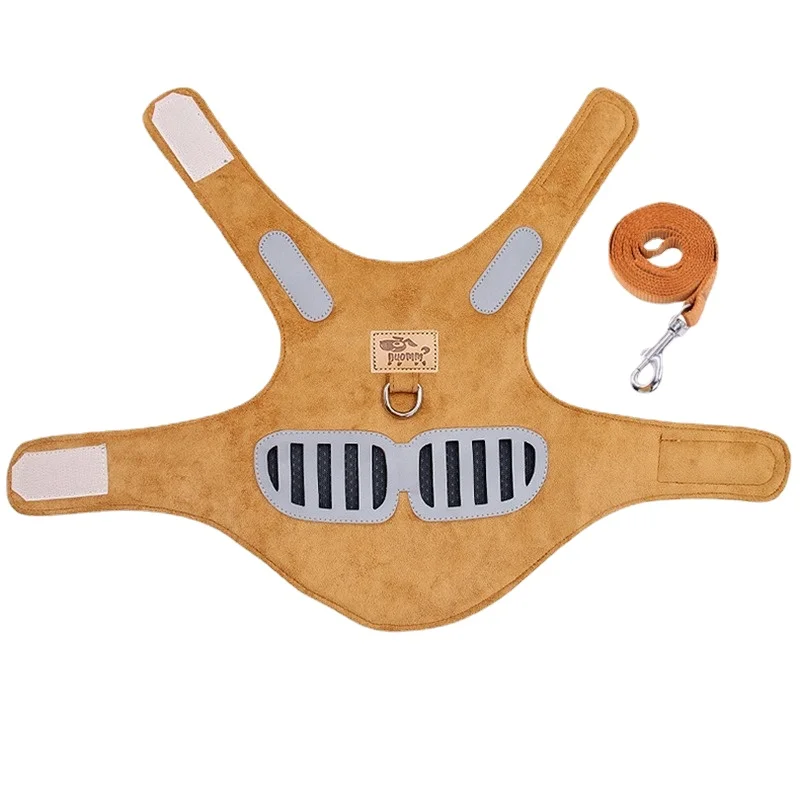 

Deerskin Chest Pet Harness Cat Summer Mesh Harness and Leash Set Katten Kitty Mascotas Luxury Reflective Vest Pet Cat Harness