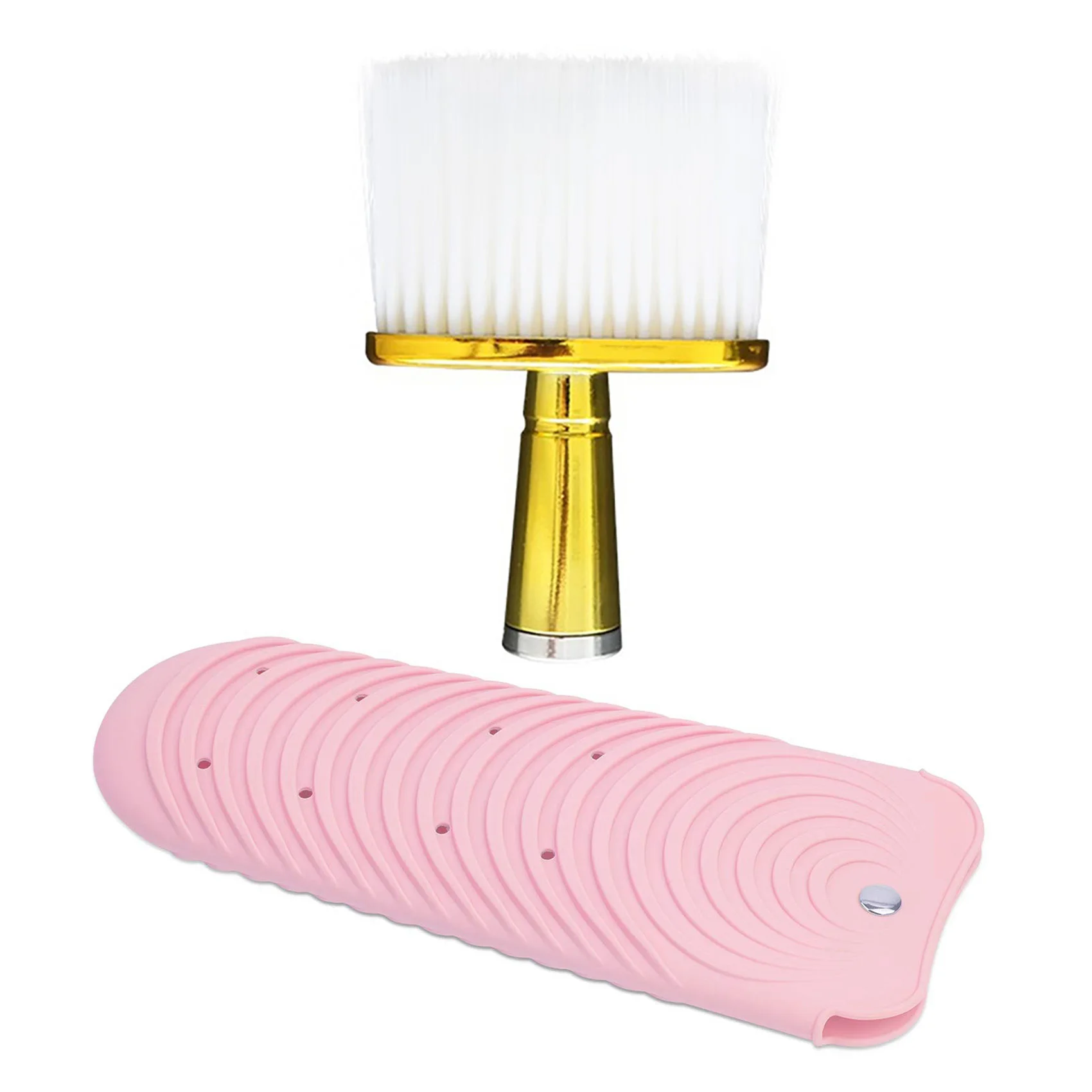 

Hair Straightener Pouch,Heat Resistant Mat Holder With Barber Neck Duster Cleaning Face Hair Brush For Hair Cutting