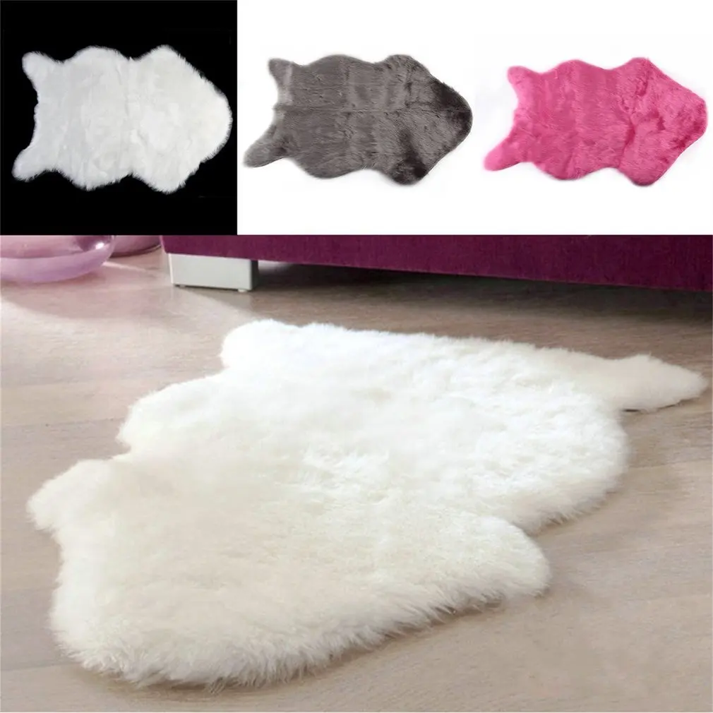 

Super Soft Faux Sheepskin 60x40cm Washable Carpet Warm Hairy Seat Pad Fluffy Rugs Faux Fur Mats For Floor Chairs Sofas Cushions