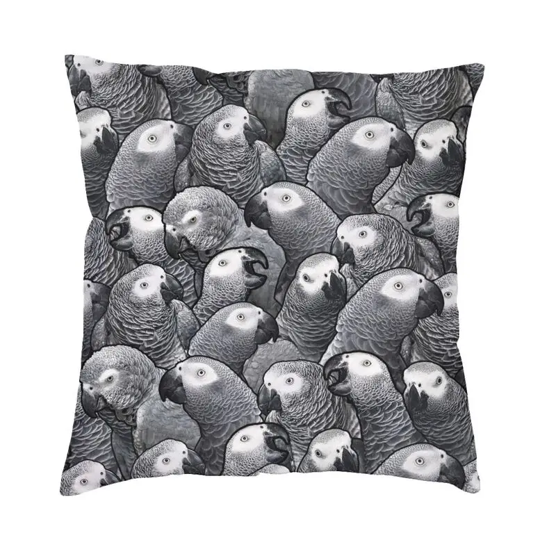 

Чехол для подушки с Африканским серым попугаем 40x40 см украшение для дома Psittacine птицы современный чехол для подушки искусственный чехол