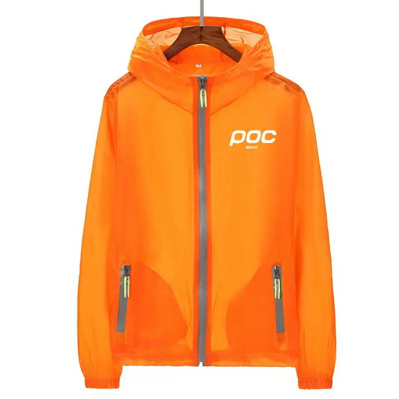 Мужская и женская вело куртка летняя отражающая MOTO POC для катания на велосипеде, спортивная верхняя одежда на открытом воздухе, анти-УФ ветрозащитный полиэстер.