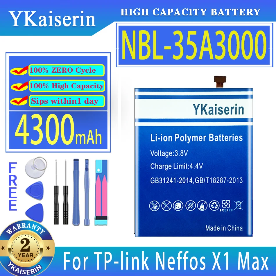 

YKaiserin 4300mAh Replacement Battery NBL-35A3000 NBL35A3000 For TP-LINK Neffos X1 Max X1Max TP903A TP903C Mobile Phone Bateria