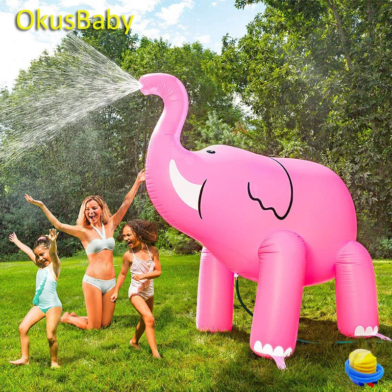 

86Inches Giant Summer Animal Sprinkle Water Park Inflatable Elephant Outdoor Beach Toy Kids Play Water Spray Water Garden Toys