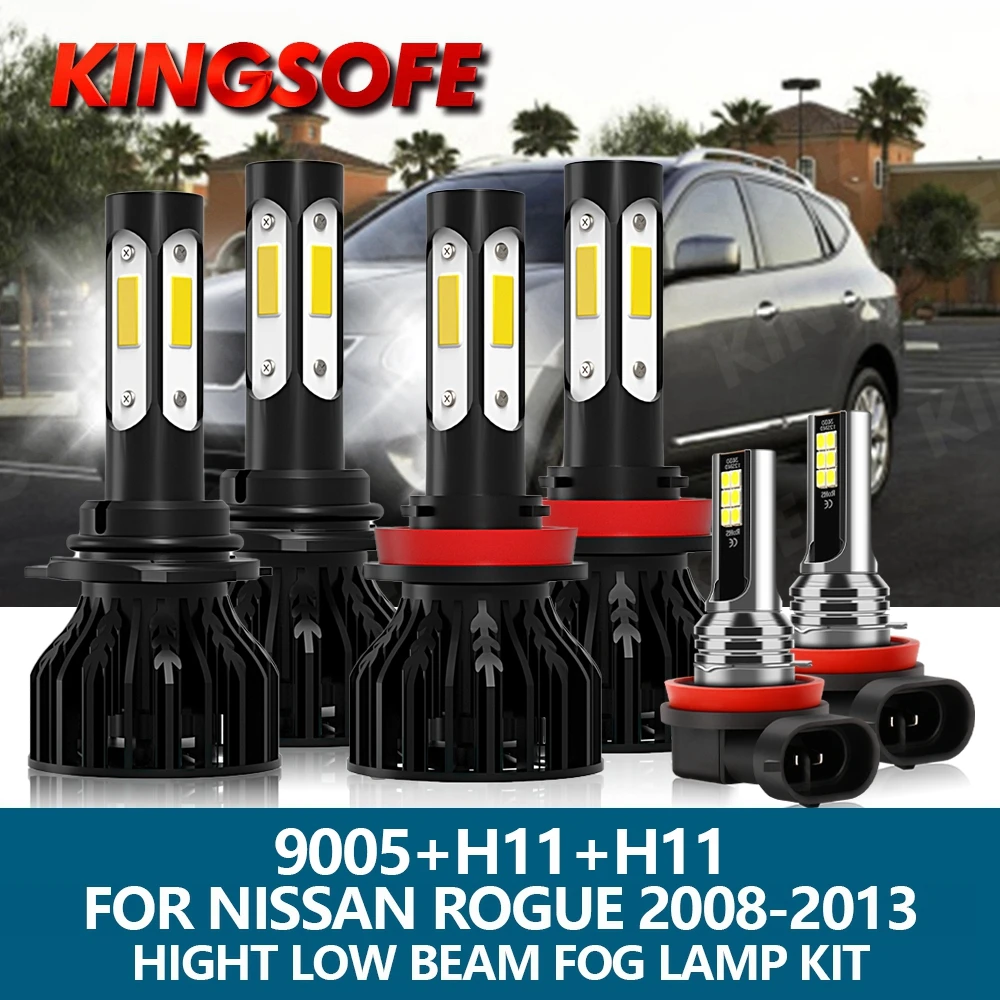 

Лампы головного света для Nissan Rogue 9005-2008, 2013 лм, HB3 H11, 6 шт.