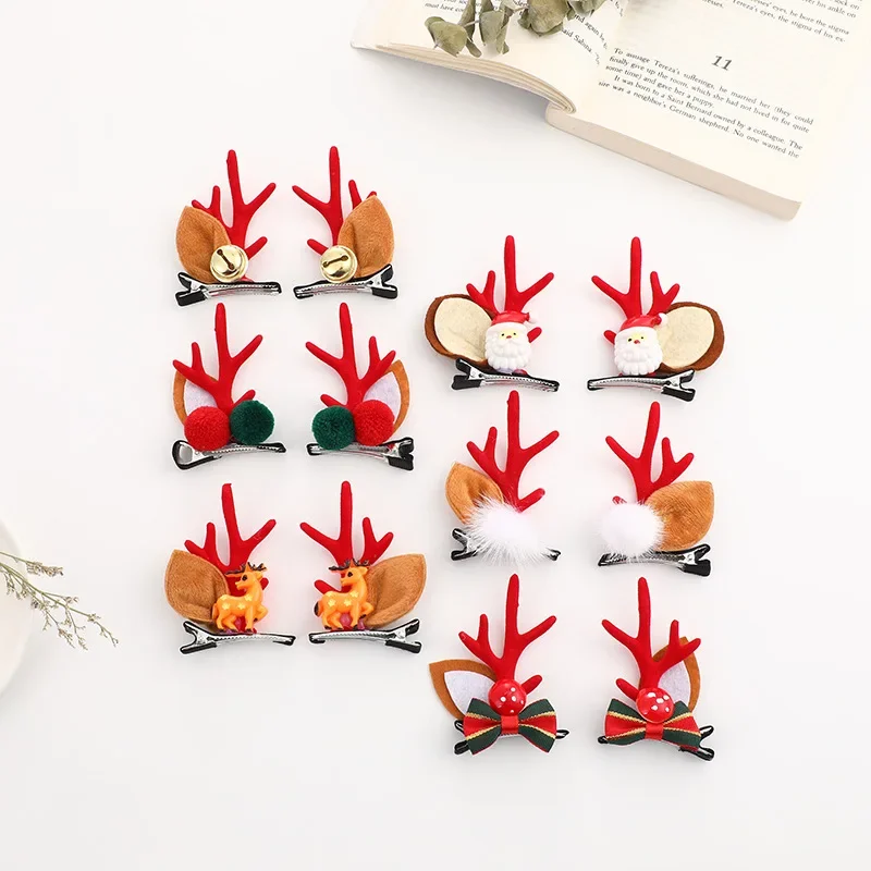 

1Pcs Cute Christmas Antlers Baby Hairpins Kids Girls Hair Clips Hair Accessories Child Girl Toddler Hairpin Infant Headband