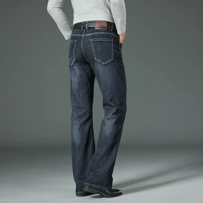Business Men's Classic Flare Jeans Smart Casual Straight Denim Pants Men Wide Leg Long Trousers Korean Fashion Vintage Clothes