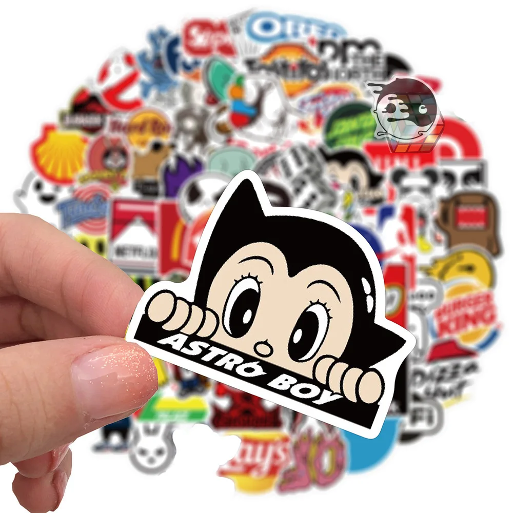1050100pcs cool fashion brand logo stickers aesthetic laptop skateboard water bottle waterproof graffiti decal sticker kid toy free global shipping