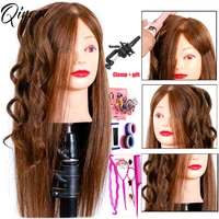 professional hairdresser mannequin head 18inch 100 human hair styling training head cosmetology manikin doll head clamp stand