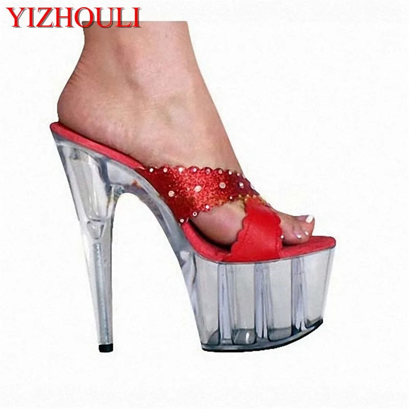 

Women's shoes sell dazzle colour lamp fashion sexy temptation nightclub steel pipe pumps water super thick waterproof sandals