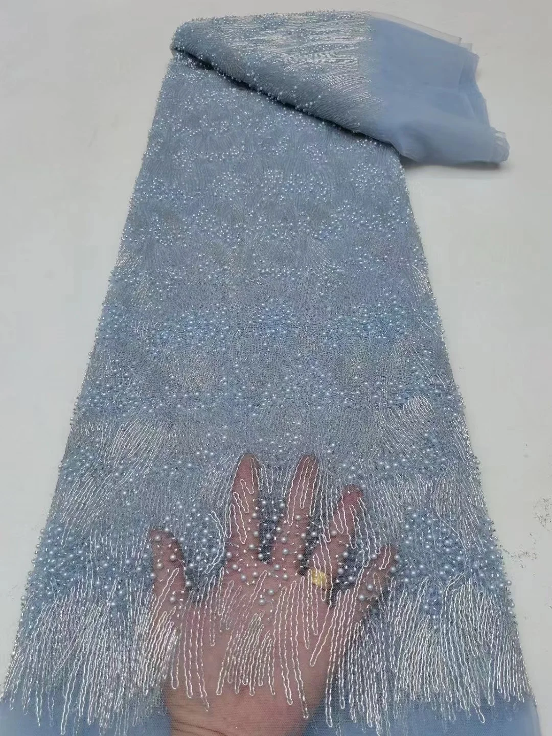 

Роскошная африканская Тяжелая кружевная ткань 2023 высокого качества 5 ярдов нигерийские блестки Тюль 3D тканевый материал для свадьбы