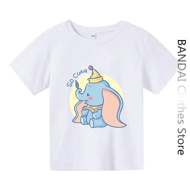 

Милый комплект Дамбо из мультфильма Disney, одежда из аниме, новинка 2023, летняя одежда для девочек, модная футболка с коротким рукавом для мальч...