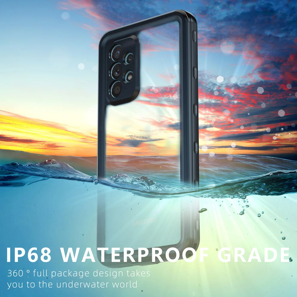 

For Samsung Galaxy A53 Waterproof Case IP68 level Shockproof Diving Underwater Swimming outdoor a53 Water resistant cover funda