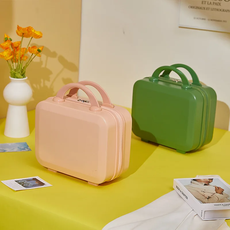 14 Inch Lightweight Unisex Small Portable Travel Boarding Box Simple Cosmetic Case Women ABS Makeup Storage Suitcase for Female