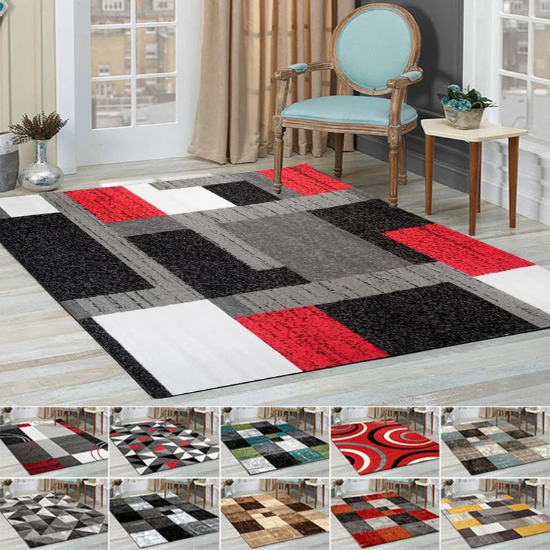 

Geometric Carpets for Large Living Room Flannel Washable Large Carpets Bedroom Rug On The Floor Bedside Room Rug for Bedrooom