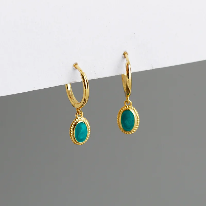 

New Original 925 Sterling Silver Earrings Woman Minimalist Enamel Earring Luxury Cute Girl Gift 14k Trend Party Fashion Jewelry