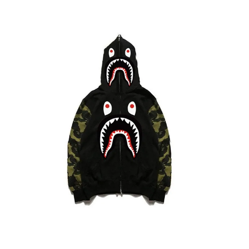 

Autumn New Colorful Hoodie Winter Fashion Printing Hoodie Casual Cardigan Hooded Bapes Shark Coats Street Fashion Coats Male