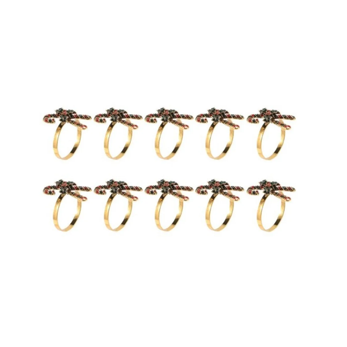 

10Pcs Xmas Napkin Rings Christmas Napkin Holder Rings for Christmas Party Dinner Table Settings Decoration