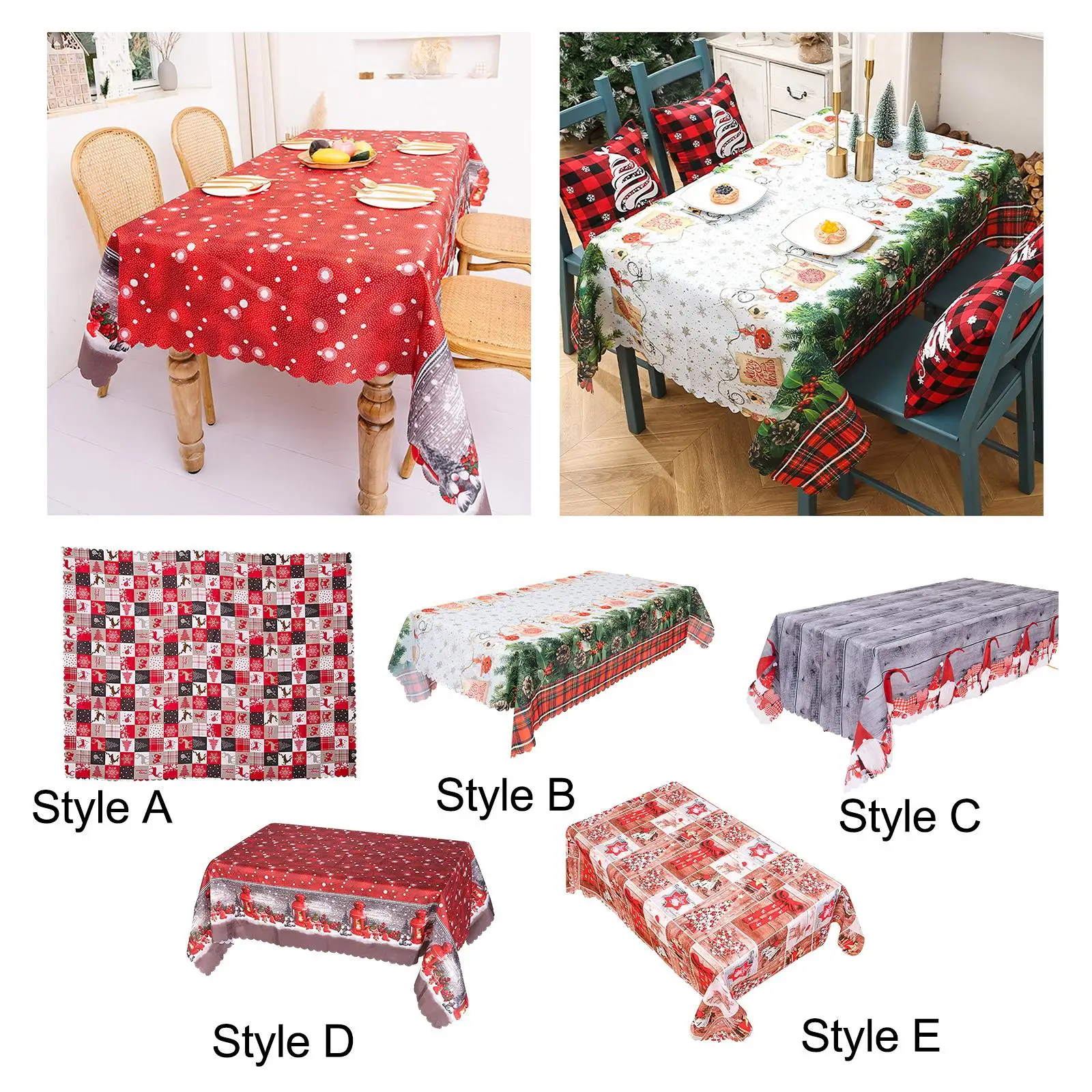 

Christmas Tablecloth for Rectangle Tables, Farmhouse Table Decor Table Protector for Buffet Coffee Banquet Winter Decoration