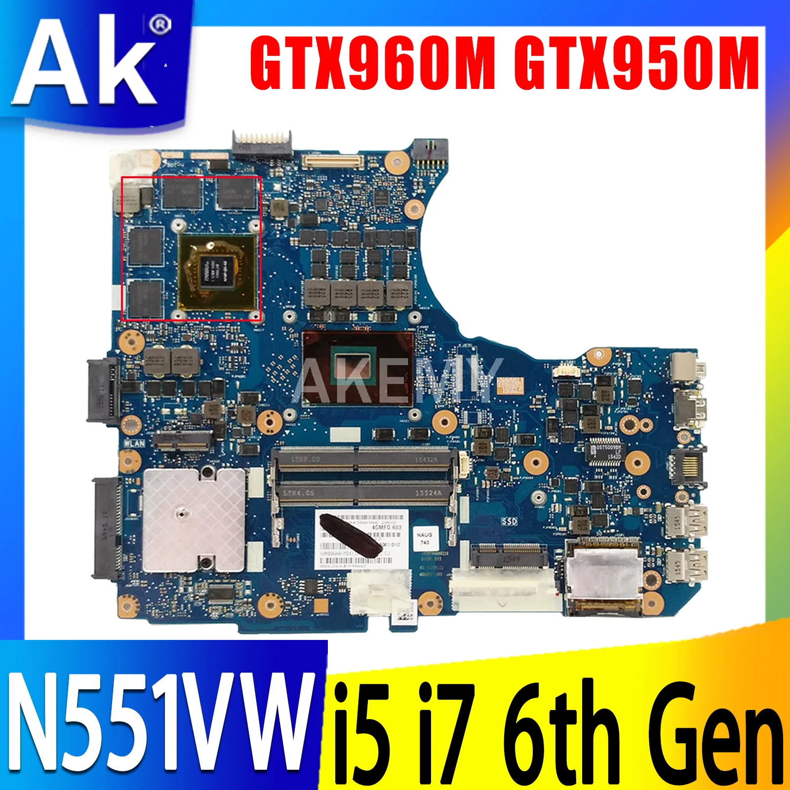     N551VW GTX960M GTX950M I5-6300HQ  ASUS G551V G551VW N551VX N551V FX551V FX551VW,  