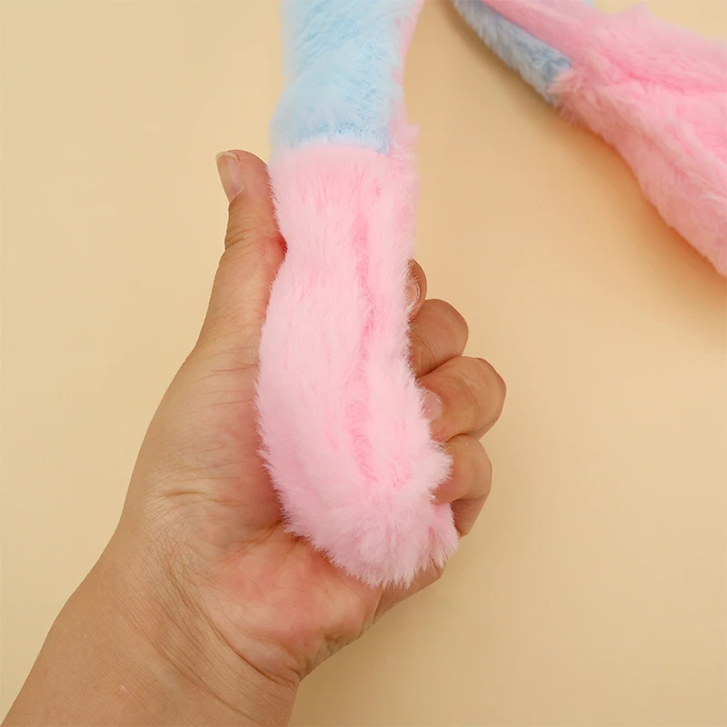 Кроличья шапка с движущимися ушами Зайчик Теплая Плюшевая Милая Шапка для Детей и Взрослых Подарок Головные Уборы Дропшиппинг.