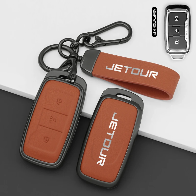 

Кожаный чехол для автомобильного ключа из цинкового сплава для Chery Jetour X70 X90 X95 X70S X70M Cowin X3 X5 K60 2020 2021 2022 Аксессуары