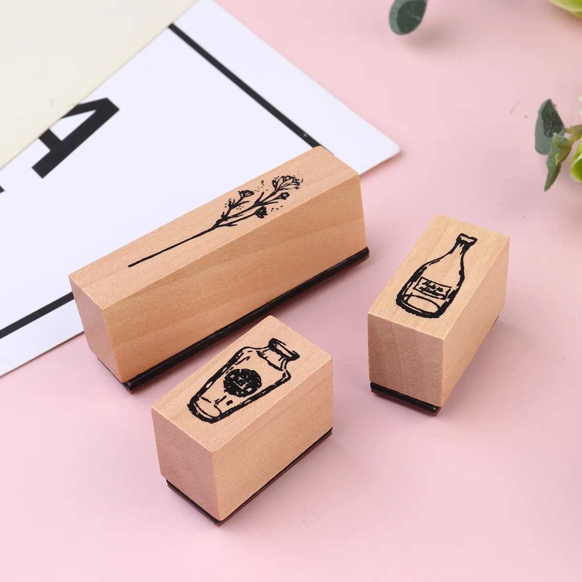 

Stamps Stamp Rubber Wood Set Wooden Flower Decorative Diy Making Scrapbooking Supplies Kids Assorted Craft Diary Ink Vintage