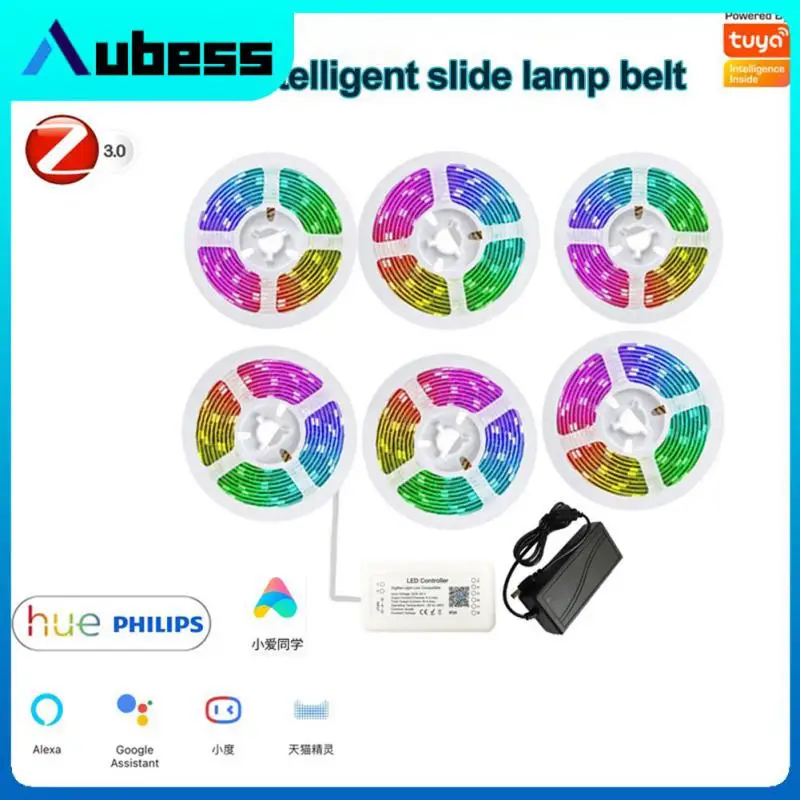 

24 V Smart Zigbee Rgb Led Light Voice Control Music Smart Led Tv Back Lighting Home Decor Flexible Lighting Tape 15m/20m