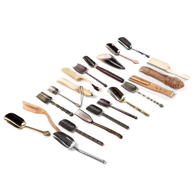 Новая металлическая китайская ложка для чая в стиле ретро набор чайных ложек