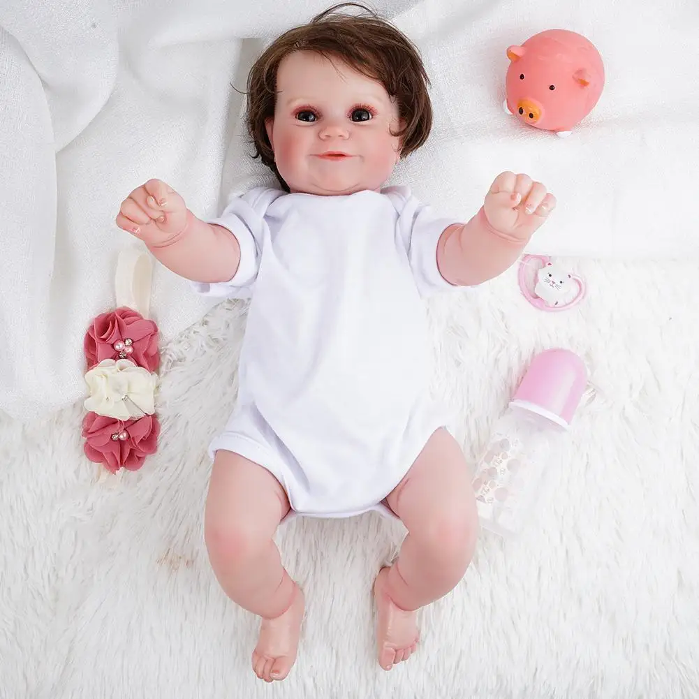 

50CM Full Body Silicone Waterproof 3D Skin Tone Maddie Doll Hand-Detailed Painting with Visible Veins Lifelike