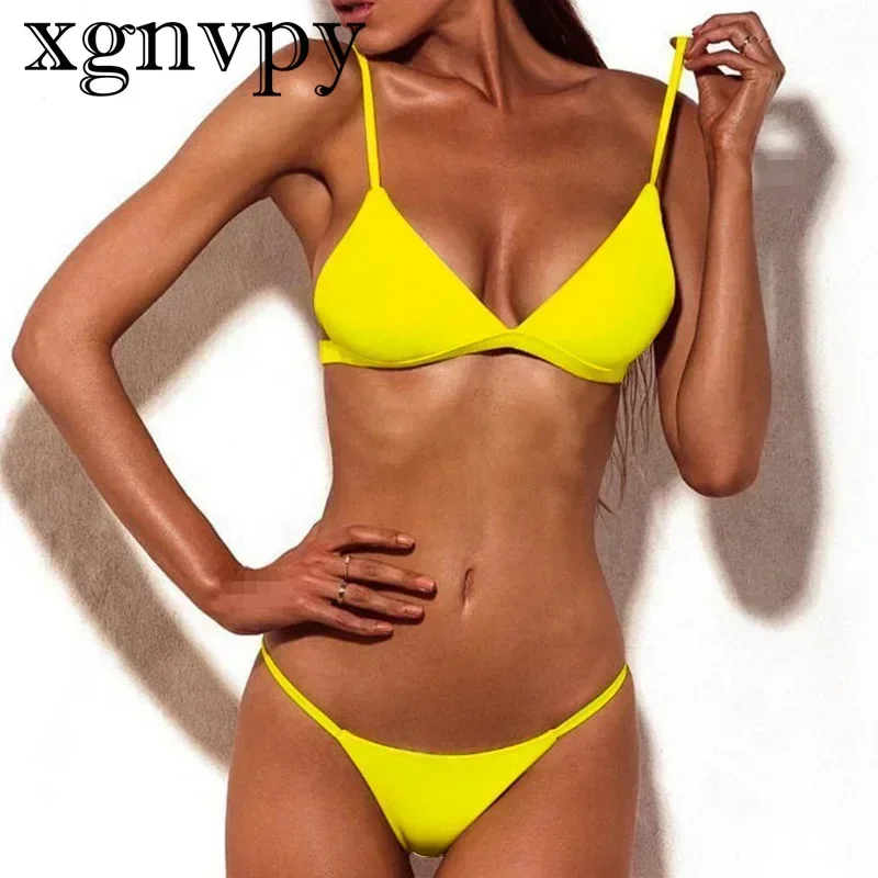 xgnvpy женский сексуальный комплект бикини с низкой талией купальник пуш-ап