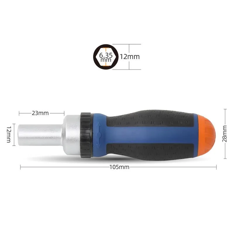 1/4 (6.35mm) Ratchet Screwdriver Bit Holder Handle Multifunctional Magnetic Driver For Slotted Hex Torx Phillips |