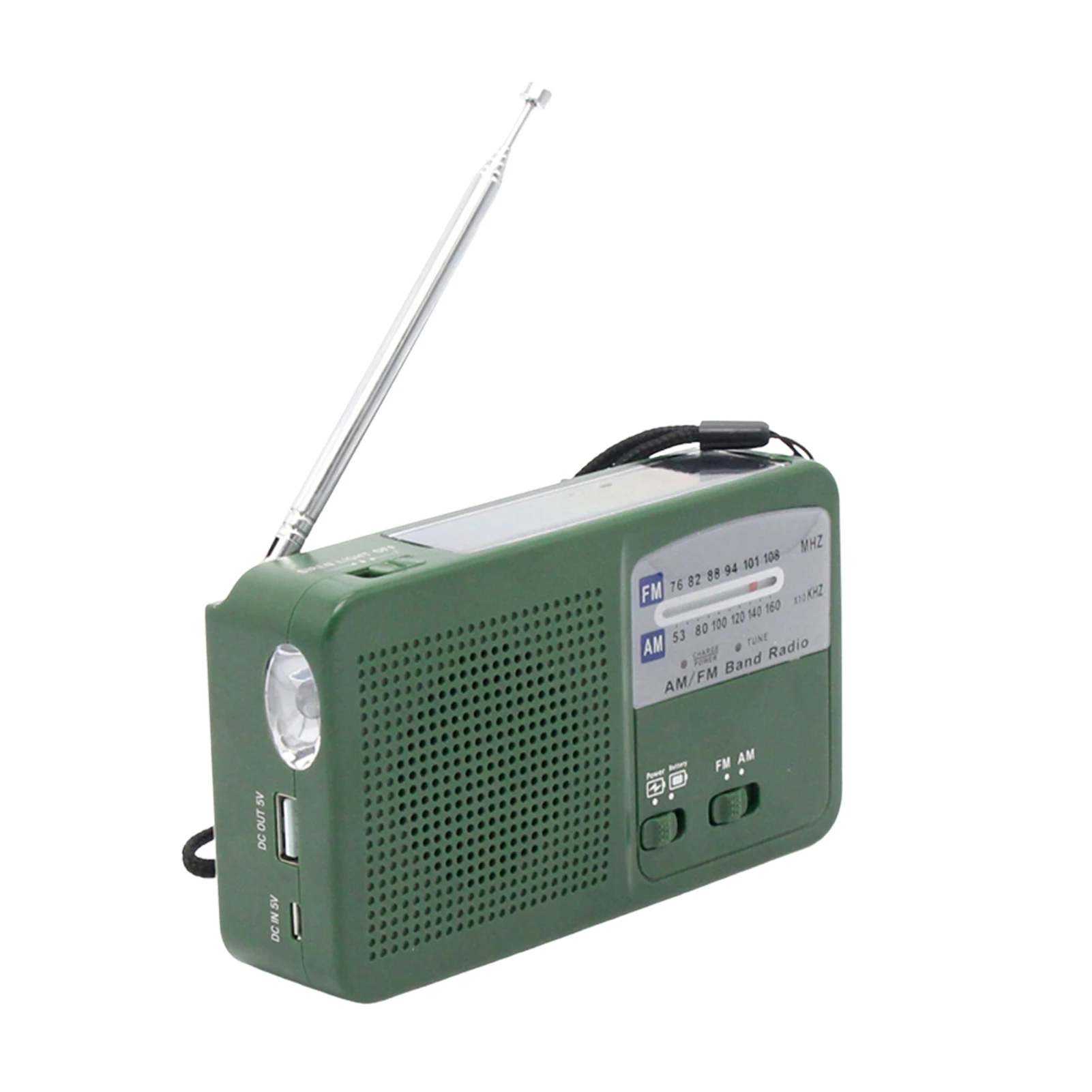 

AM/FM Emergency Radio Solar AM/FM Weather Alert Radios With Flashlight Built-in Power Bank USB Charging For Cell Phone Camping