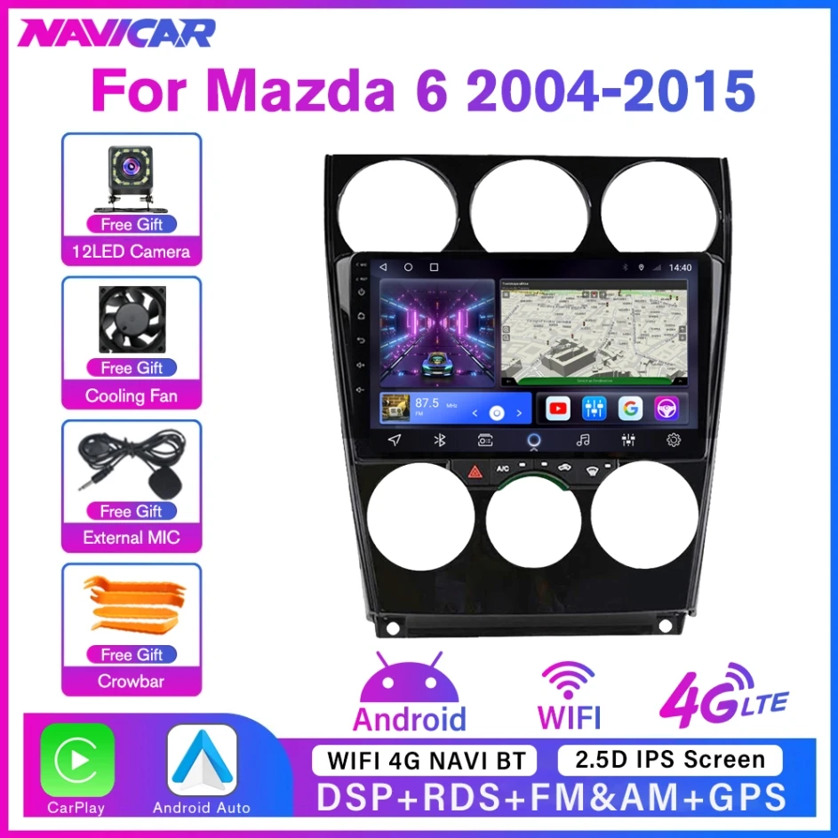 Автомагнитола для Mazda 6 2004-2015 2 Din Android 10 Dvd Gps