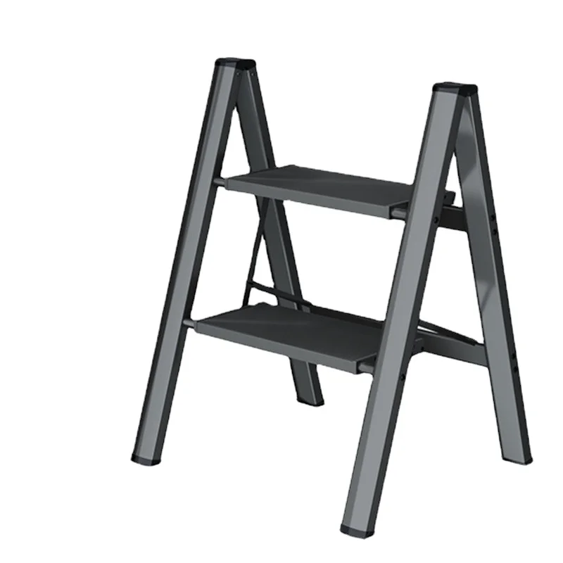 Multifunctional Folding Ladder Aluminum Alloy High Stools Kitchen Load-bearing 300kg Step Ladder Chair Widen 3 Step Ladder images - 6