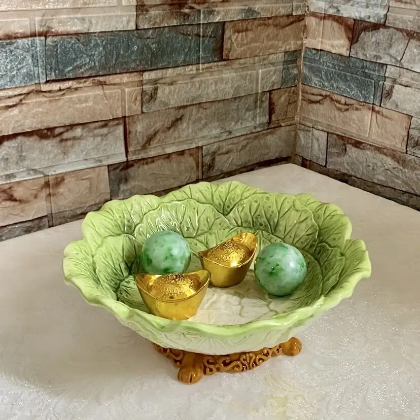 

Chinese Cabbage Ceramic Dried Fruit Plate Candy Storage Tray Home Decor Wedding Decoration Living Room Fruit Tray Salad Plate