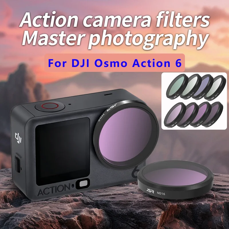 Фото Для камеры DJI OSMO ACTION 6, фильтр CPL, защита от ультрафиолета, 15X MACRO, черный туман ND8/16/32/64, затемняющий аксессуар для фильтра Action6 №1
