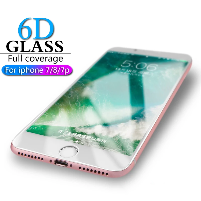 

HICUTE 6D Protective Glass for iPhone 7 8 screen protector iPhone 7 8 plus Tempered Glass on iPhone 7 8 plus screen protection
