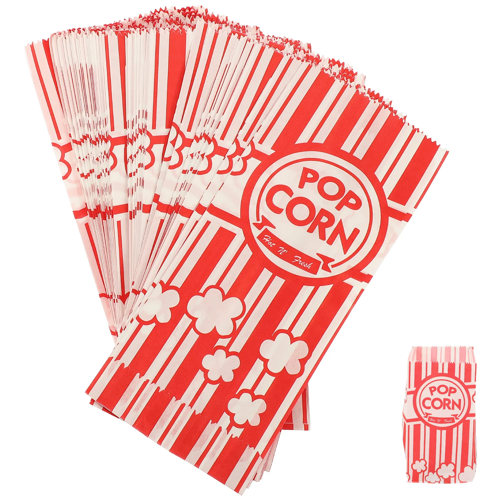 

100 Pcs Popcorn Packaging Bag Bulk Individual Bags Portable Cup Paper Containers Candy Snacks Rack Movie Night