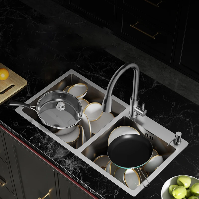 

Undermount Black Kitchen Sink Drain Basket Drainboard Stainless Steel Washing Sink Mixer Taps Cocina Accesorio Home Improvement