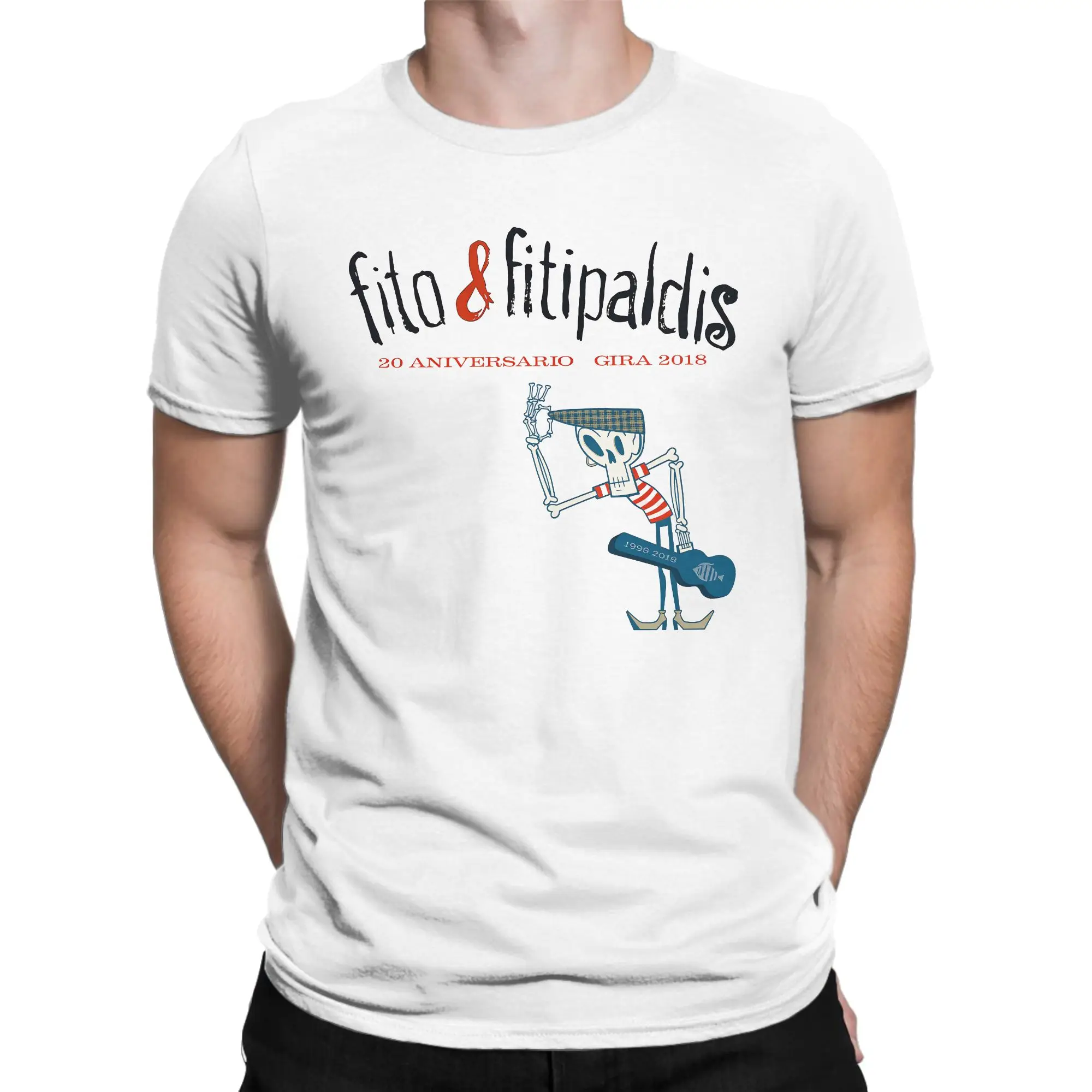 Фото Футболки Fitos Fitipaldis Band, мужские повседневные футболки из чистого хлопка, футболки с круглым воротником и короткими рукавами, новая одежда №2