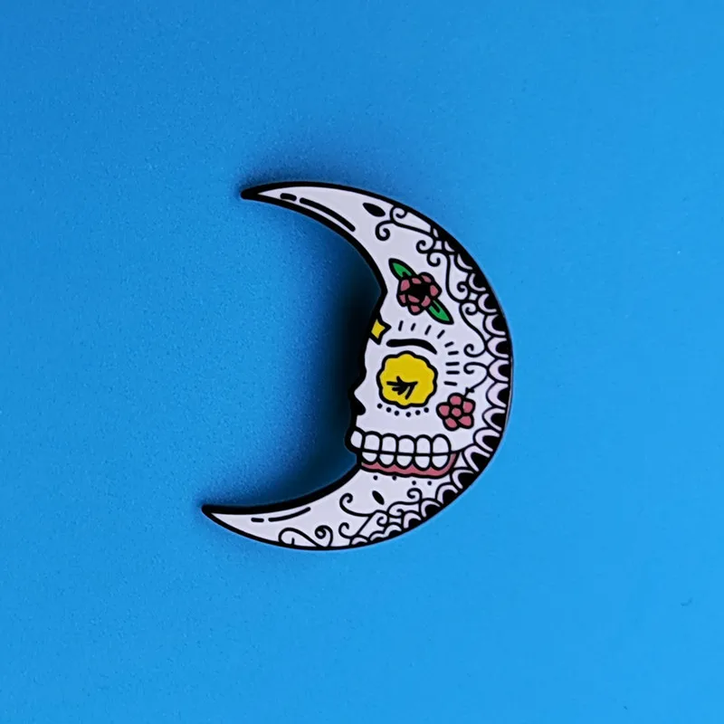 

XM-funny Halloween accessories pins flower brooch skull moon metal badge fashion badge backpack accessories