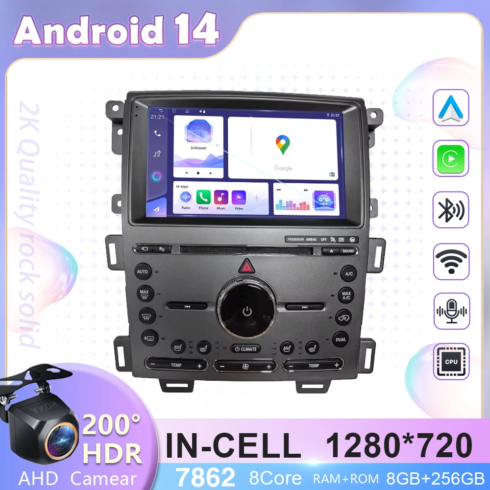 2Din Android 14 для Ford Edge 2011 2012 2014 2015 Автомобильный DVD стерео головное устройство