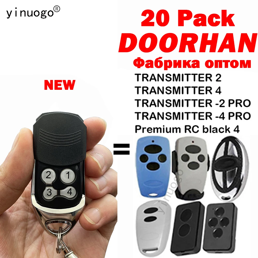 

20 PCS DOORHAN Remote Control TRANSMITTER 2 4 -2Pro -4Pro 433MHz Dynamic Code Garage Door Keychain for Barrier and Gate Control