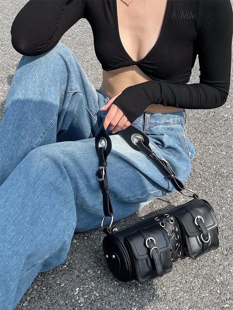 

Luxury Women's Shoulder Bags Designer Chain Crossbody And Handbag Female Brand Clutch Bags Lady Rivet Button Bag Purse Chic