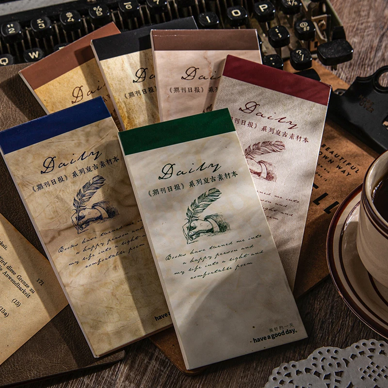 

30pcs/book Vintage Journal Material Paper DIY Scrapbooking Decor Junk Journaling Collage Stationery School Supplies