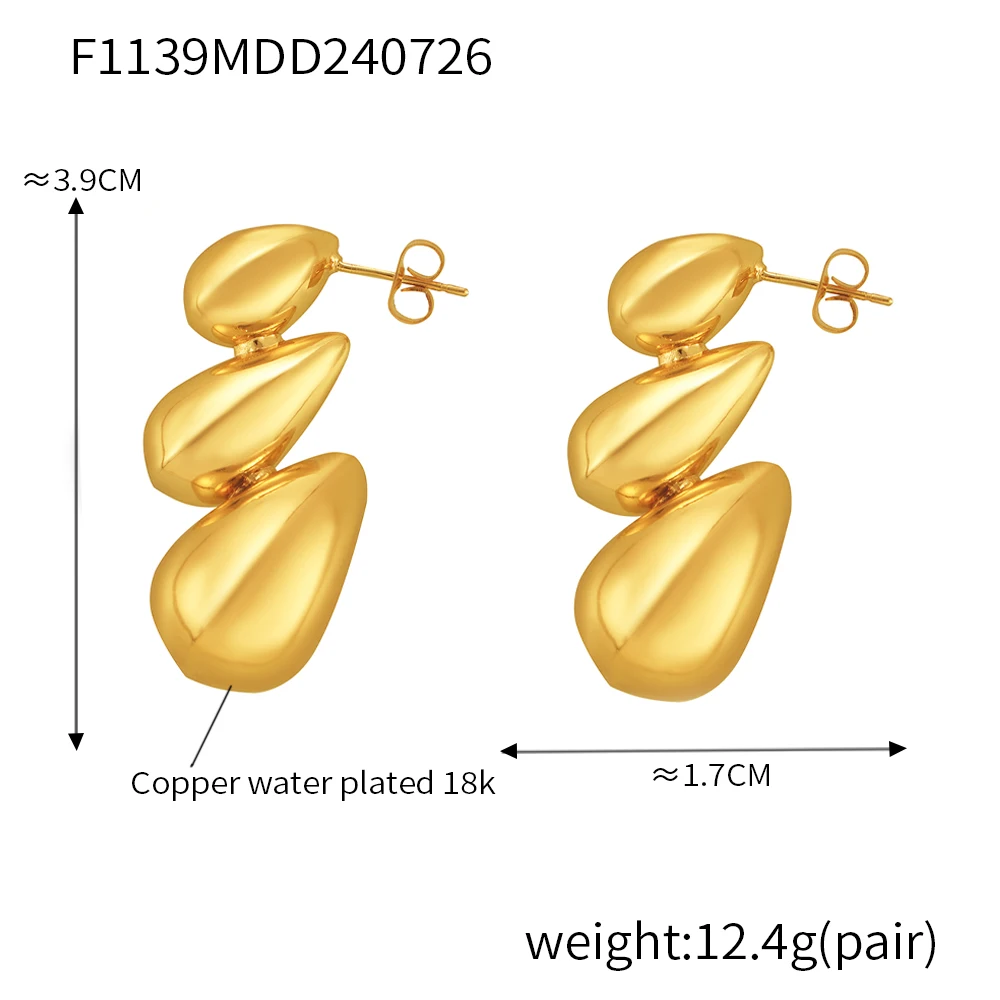 Уникальные блестящие серьги с каплями воды для женщин роскошные медные
